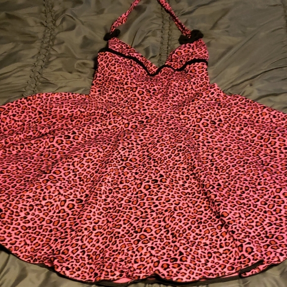 Vintage collectif pink leopard swing dress - Picture 2 of 3